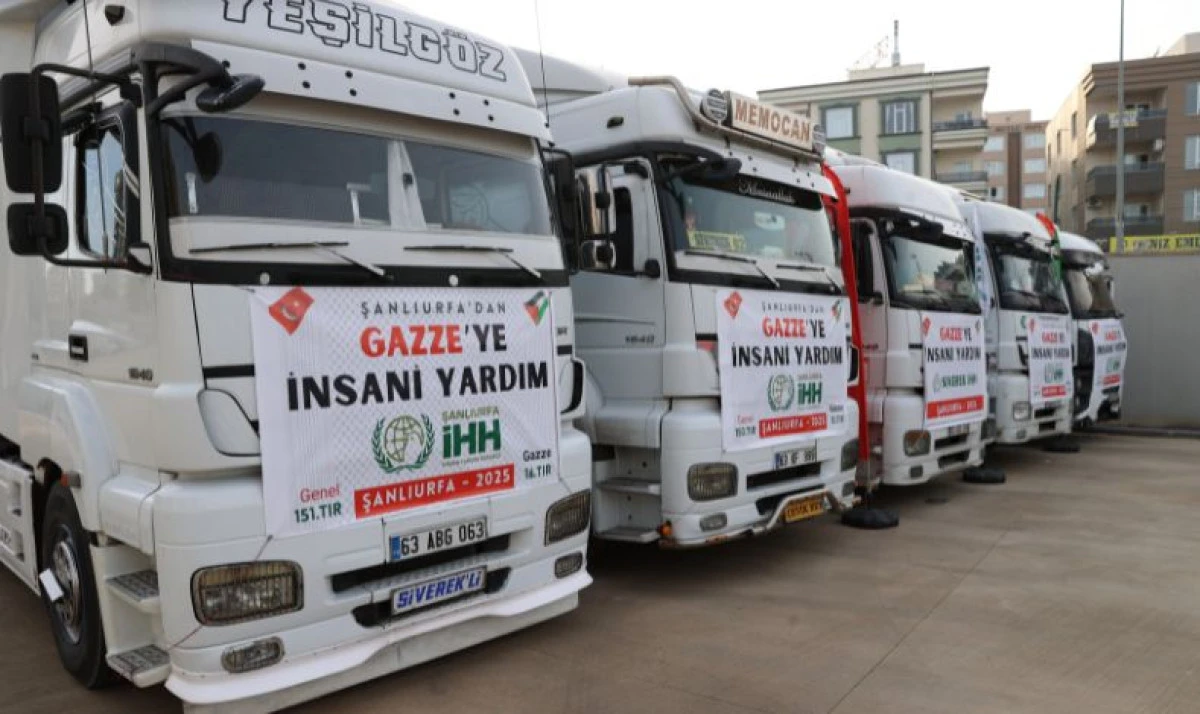 Şanlıurfa’dan Gazze’ye 5 Tır Gıda Yardımı Gönderildi